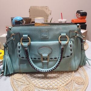 Dooney & Bourke Aqua Leather Satchel